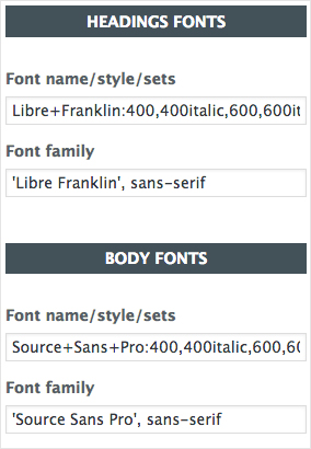 Choosing the fonts