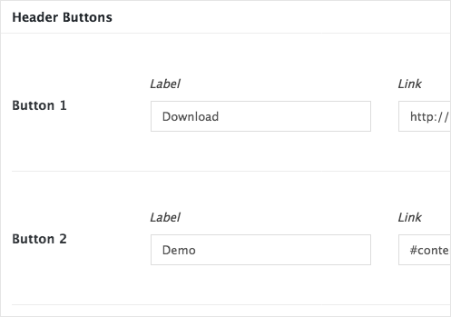 Header button options