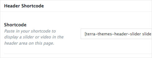 Header shortcode options