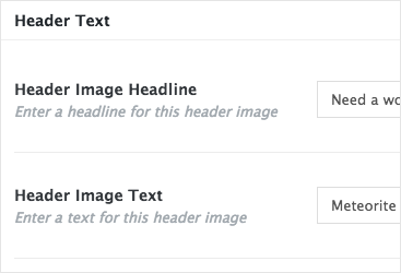 Set a header image text